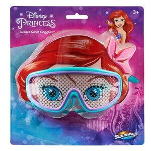SwimWays Disney Princess Ariel Character Mask Kids Deluxe Swim Goggles, New